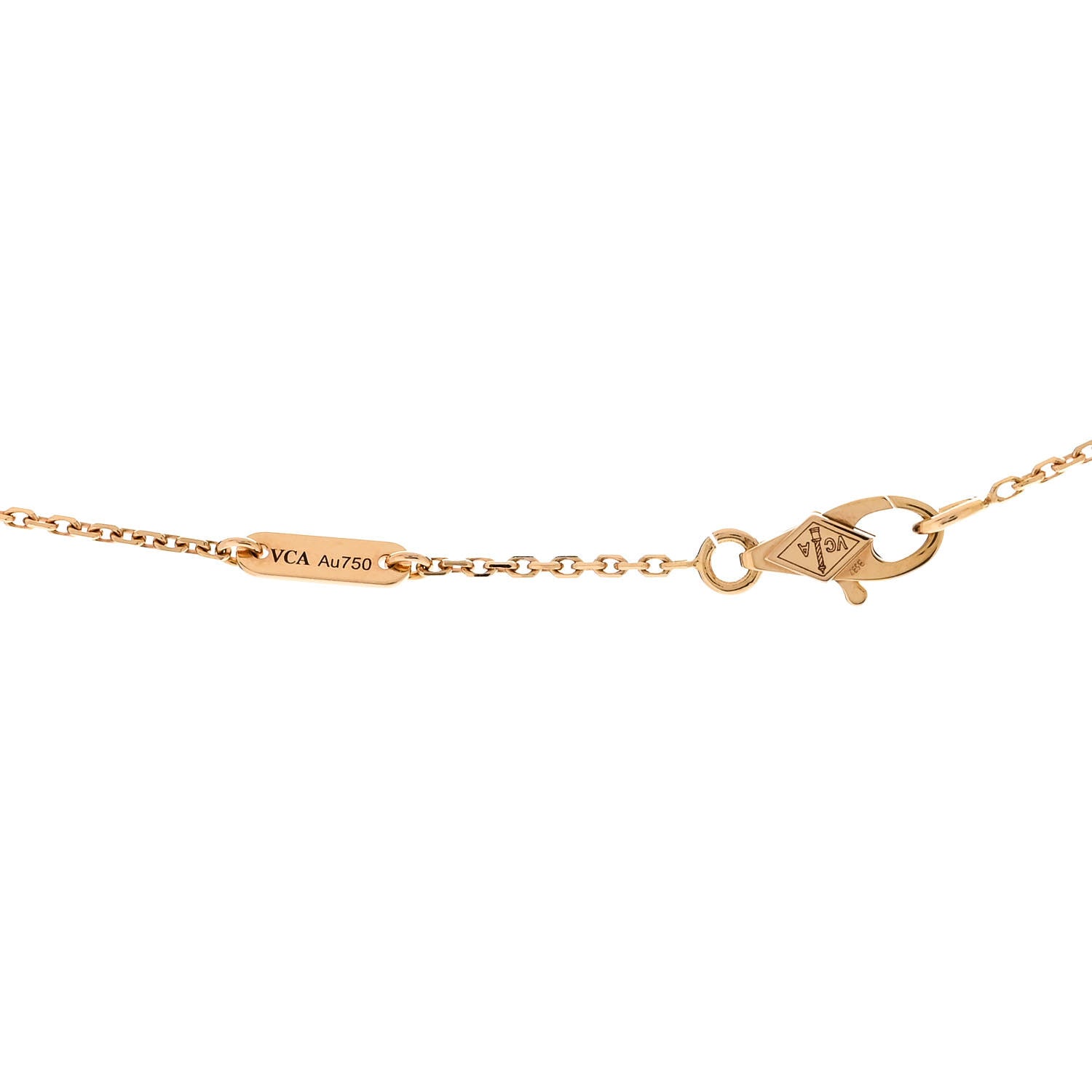 Van Cleef & Arpels 18K Rose Gold Carnelian Sweet Alhambra Pendant Necklace 6 of 6