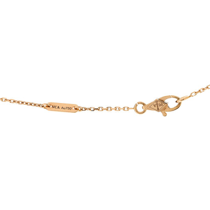 Van Cleef & Arpels 18K Rose Gold Carnelian Sweet Alhambra Pendant Necklace 6 of 6