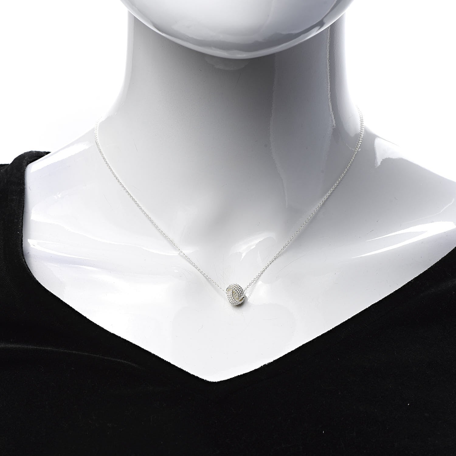 Tiffany Sterling Silver Twist Knot Pendant Necklace 2 of 7