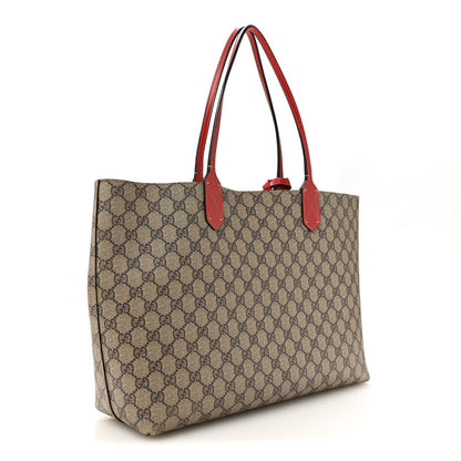 Gucci GG Supreme Monogram Medium Reversible Tote Beige Red 3 of 14