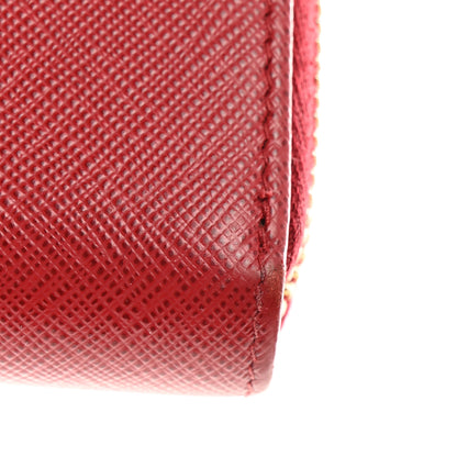Prada Saffiano Metal Zip Around Wallet Fuoco 8 of 12