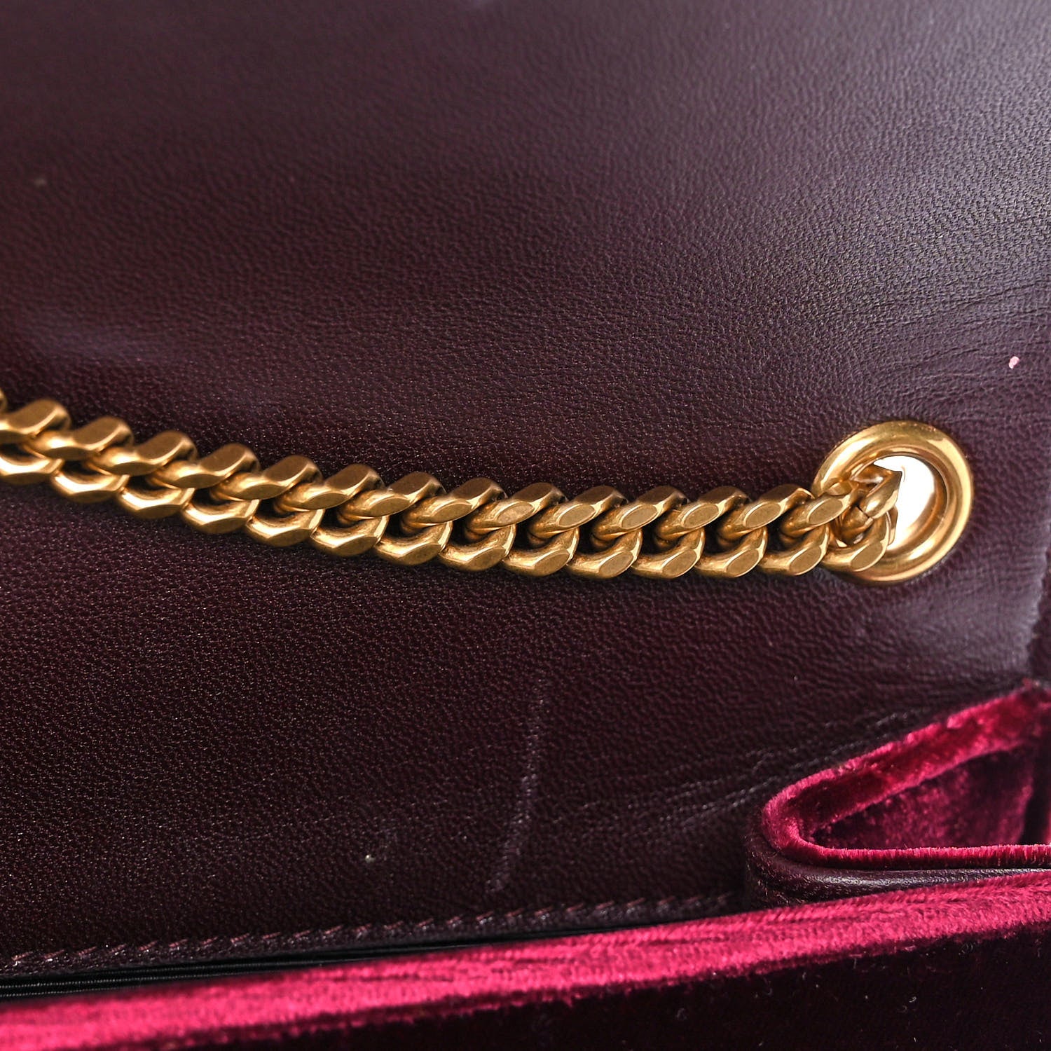 Saint Laurent Velvet Small Classic Monogram Kate Tassel Satchel Burgundy 14 of 16