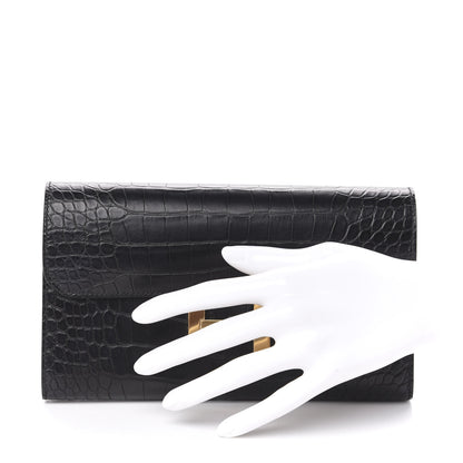 Hermes Matte Alligator Constance Wallet Black 2 of 17