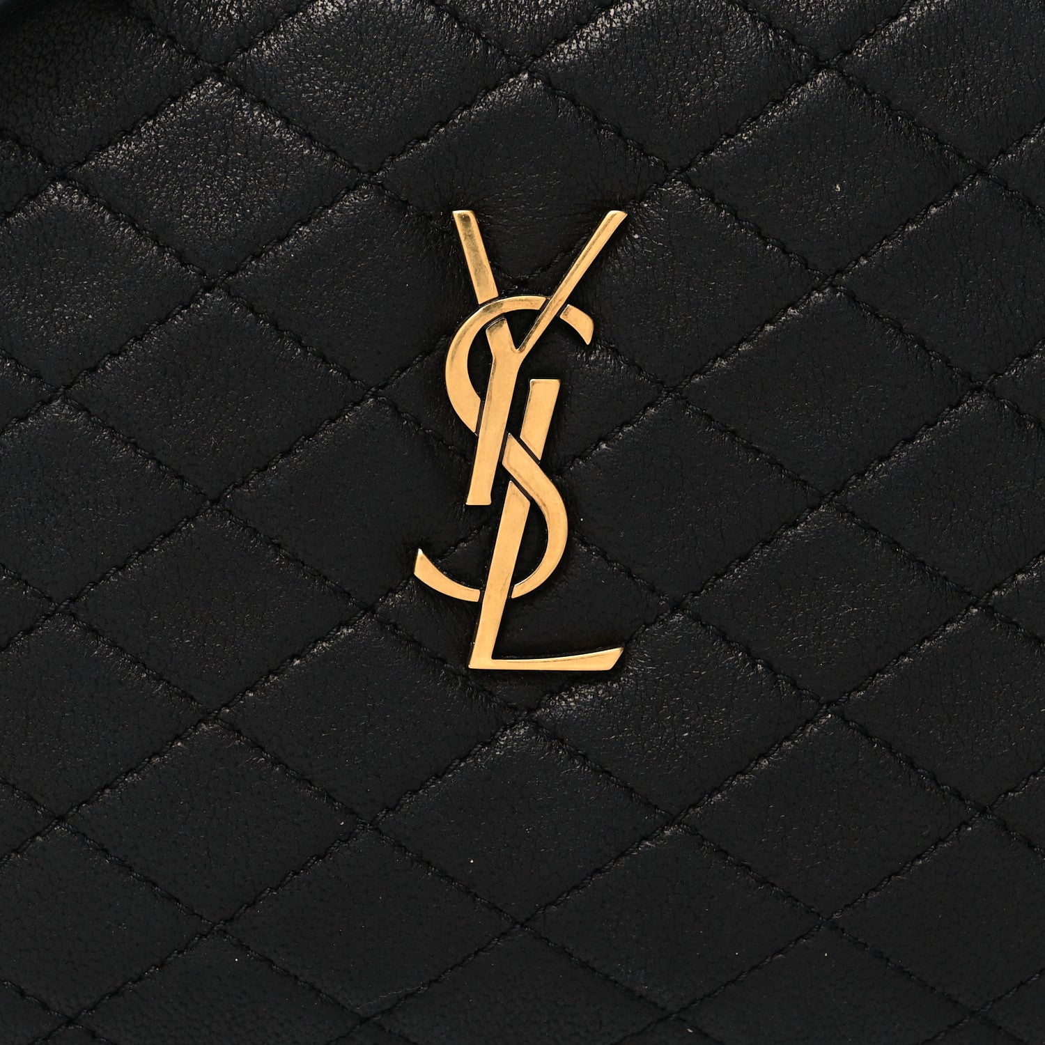Saint Laurent Lambskin Quilted Gaby Zipped Pouch Black 8 of 13