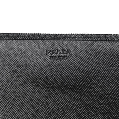 Prada Saffiano Metal Oro Chain Wallet Black 5 of 8