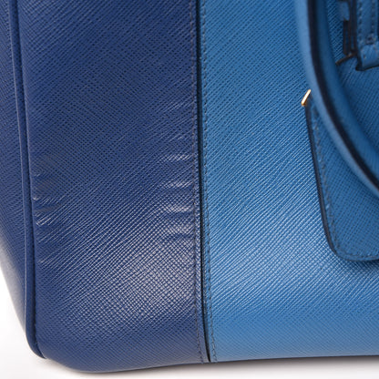 Prada Saffiano Lux Colorblock Medium Galleria Double Zip Tote Bluette Cobalto 9 of 13