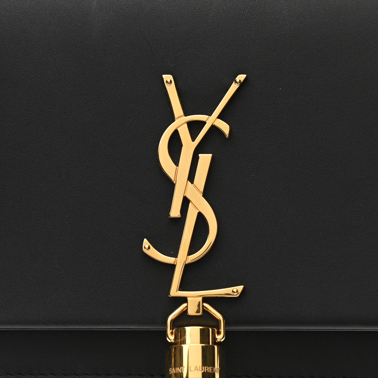 Saint Laurent Smooth Calfskin Classic Monogram Kate Tassel Chain Wallet Black 7 of 13