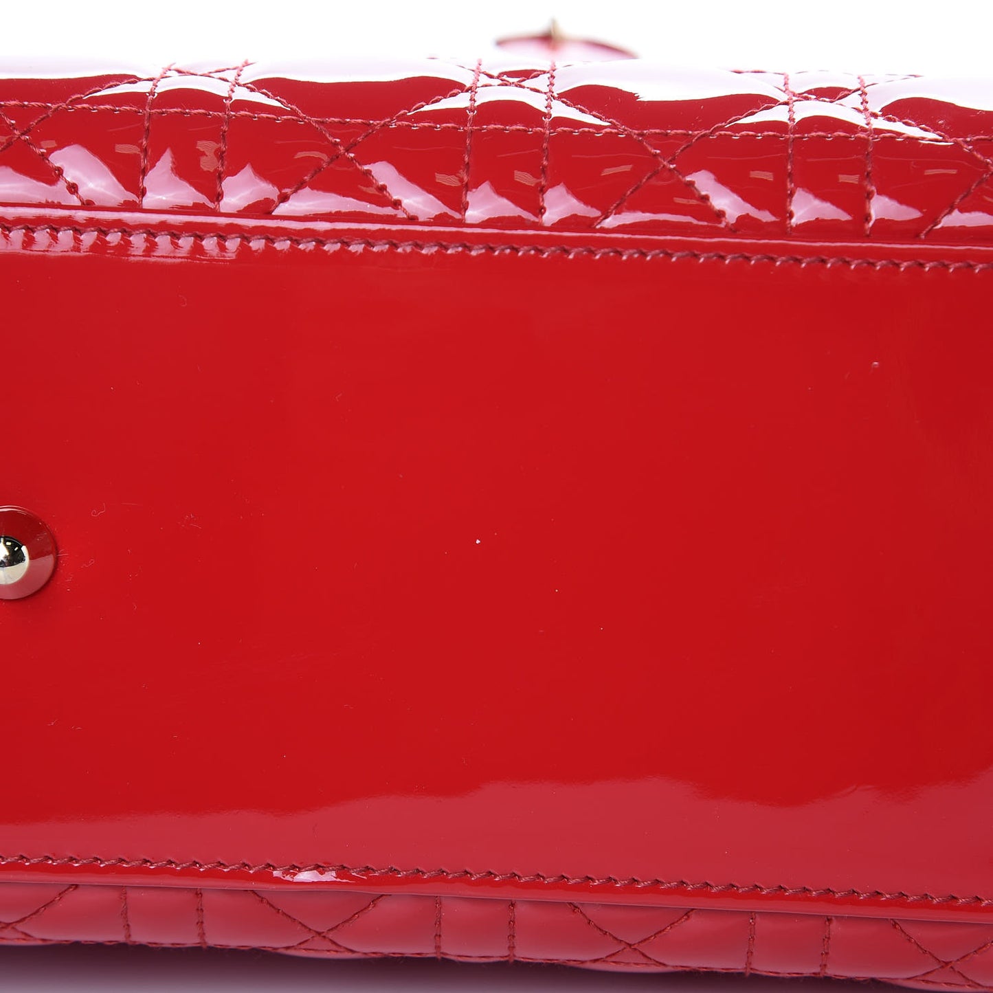Patent Cannage Large Lady Dior Red
