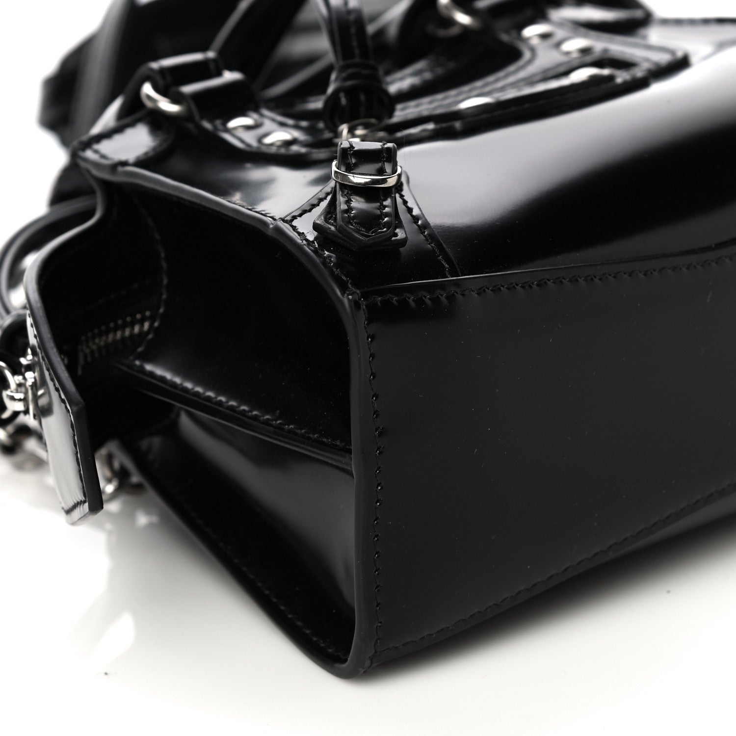 Balenciaga Shiny Calfskin Neo Classic Hardware Nano City Crossbody Black 8 of 9