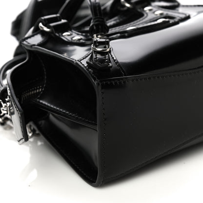 Balenciaga Shiny Calfskin Neo Classic Hardware Nano City Crossbody Black 8 of 9