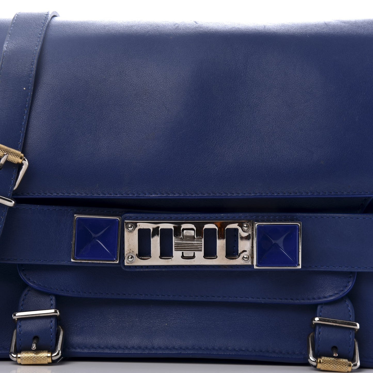 Calfskin PS11 Classic Shoulder Bag Royal Blue