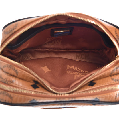 MCM Visetos Mini Camera Crossbody Bag Cognac 7 of 9