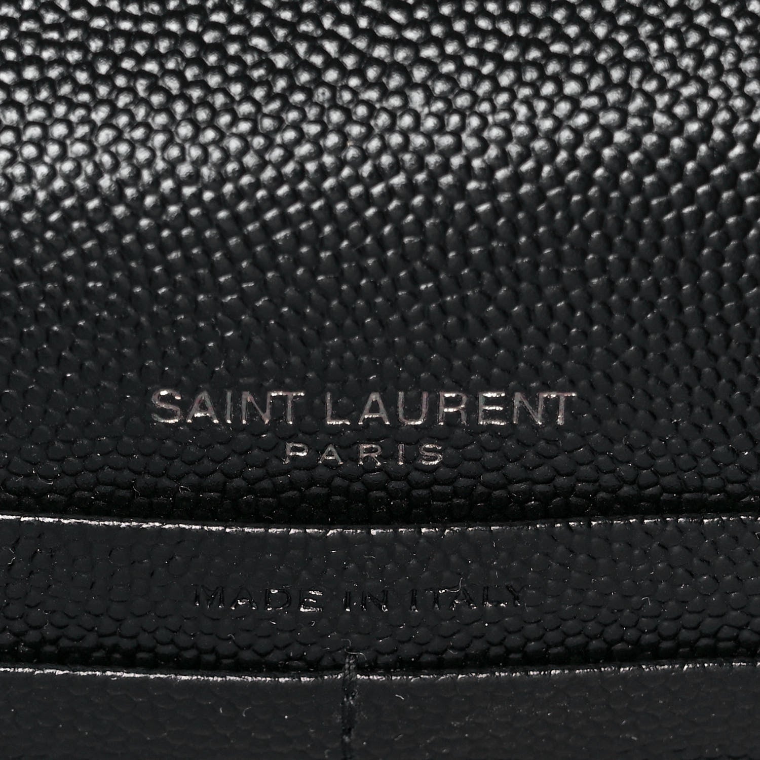 Saint Laurent Grain De Poudre Matelasse Chevron Monogram Monochrome Envelope Chain Wallet Black 5 of 9