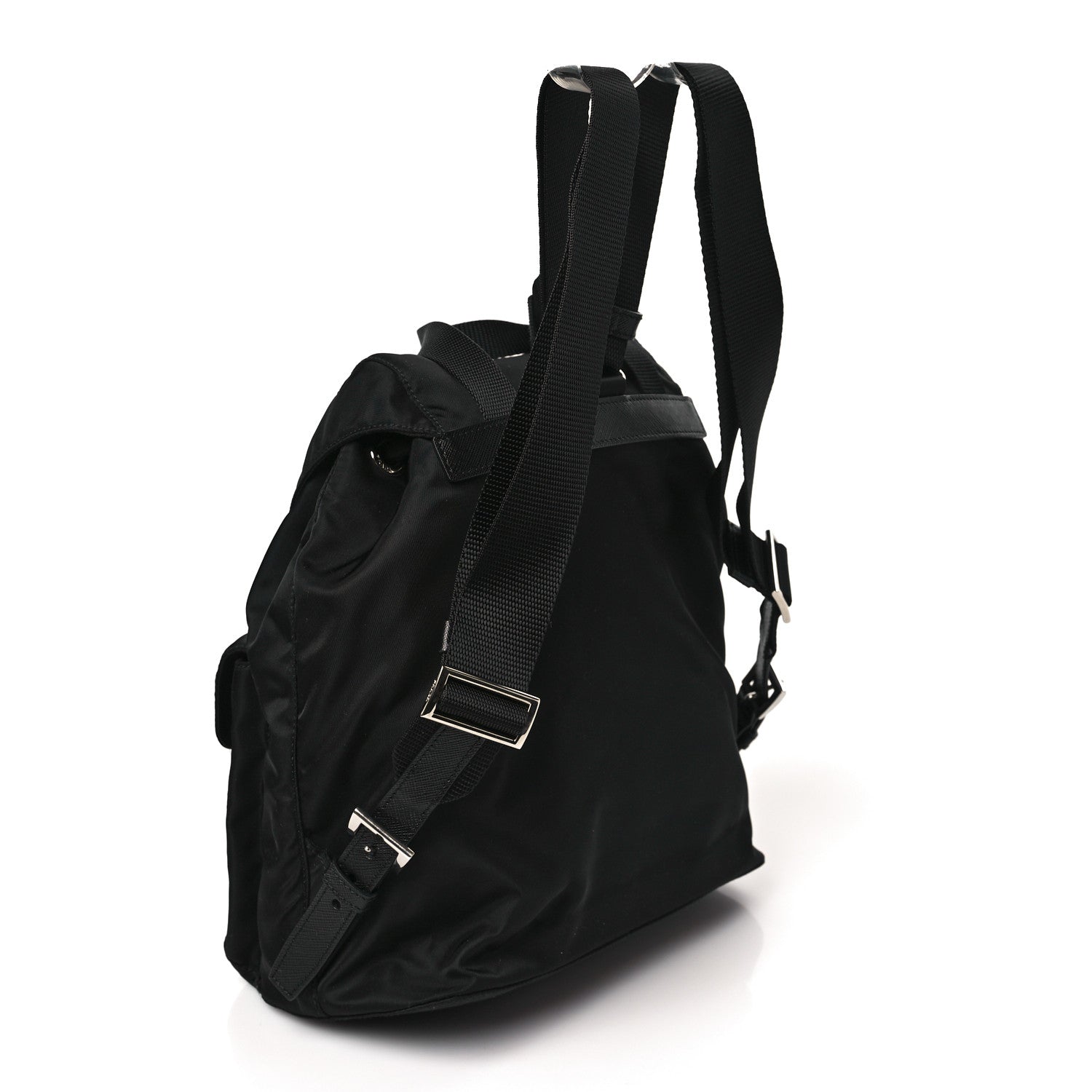Prada Tessuto Nylon Saffiano Small Backpack Black 2 of 7