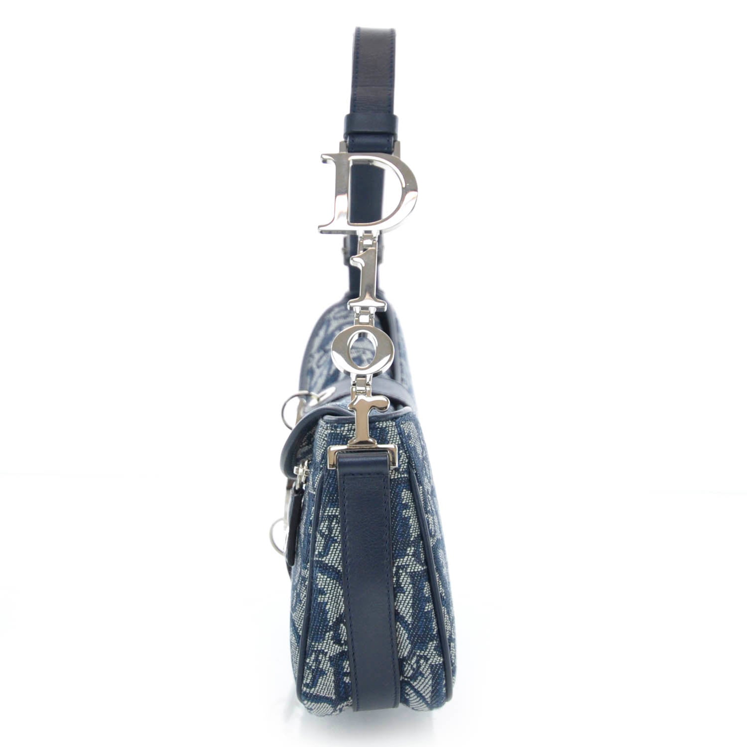 Christian Dior Monogram Charm Shoulder Bag Navy 4 of 8