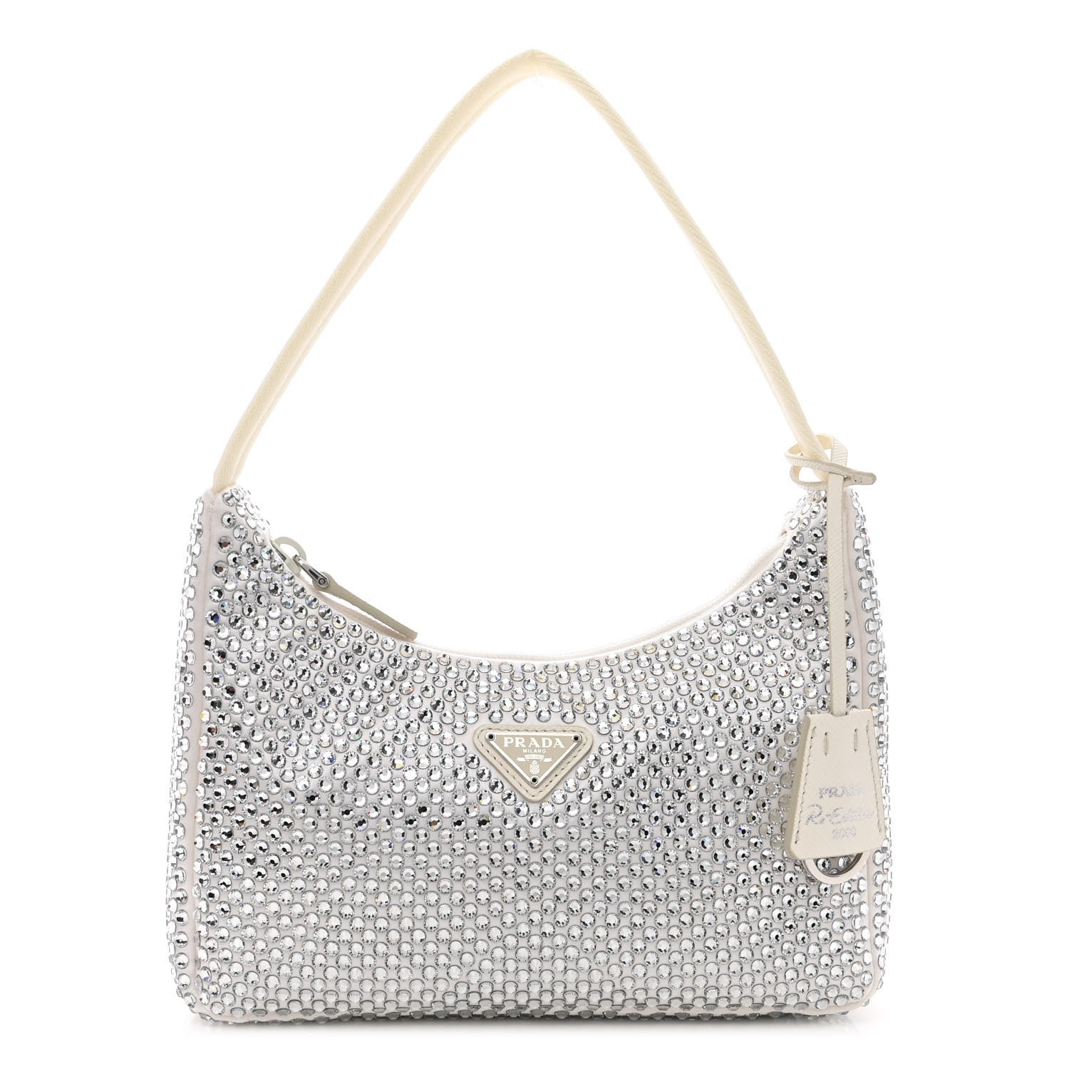 Prada Satin Crystal Mini Re-Edition 2000 Bag White 1 of 10