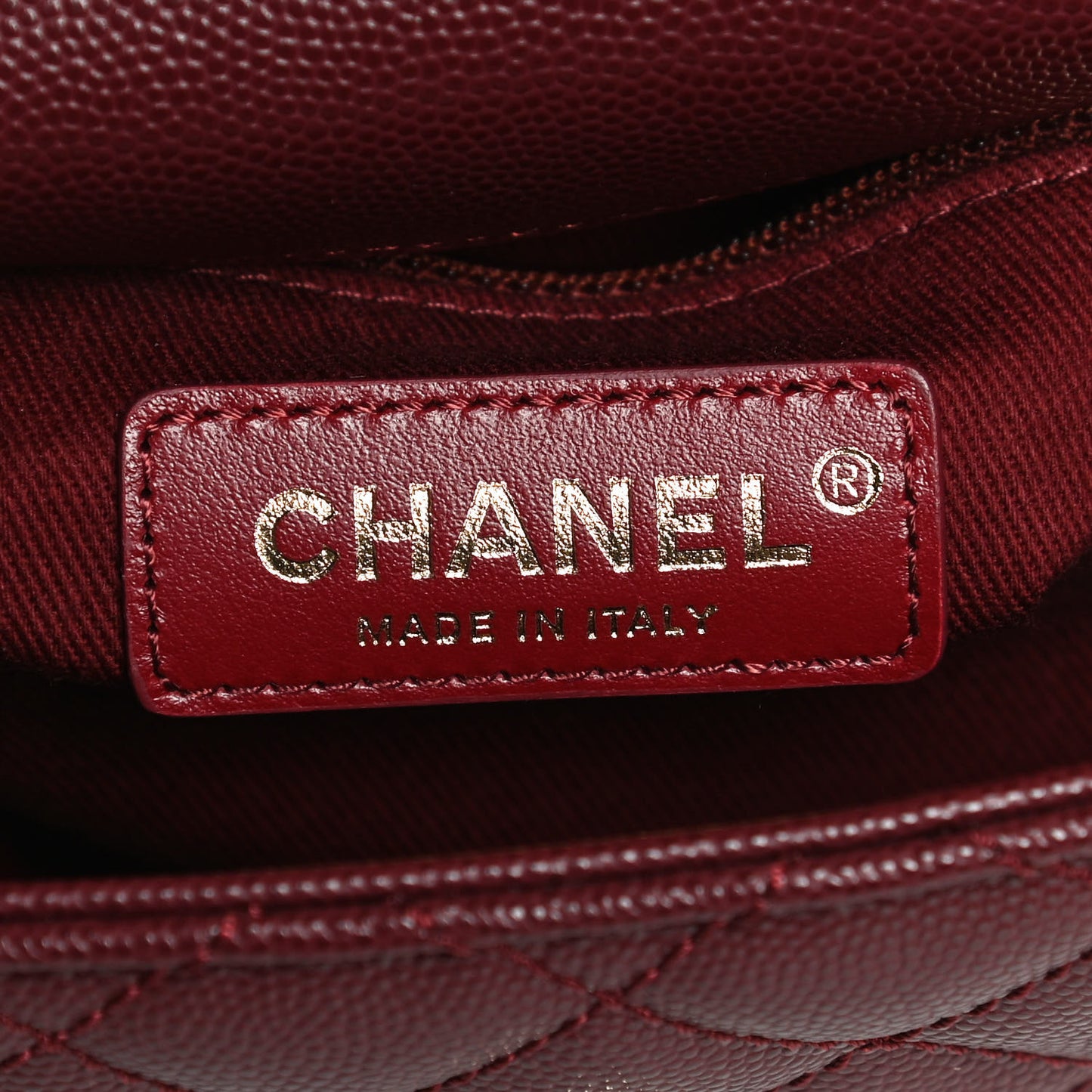 Caviar Quilted Extra Mini Coco Handle Flap Burgundy