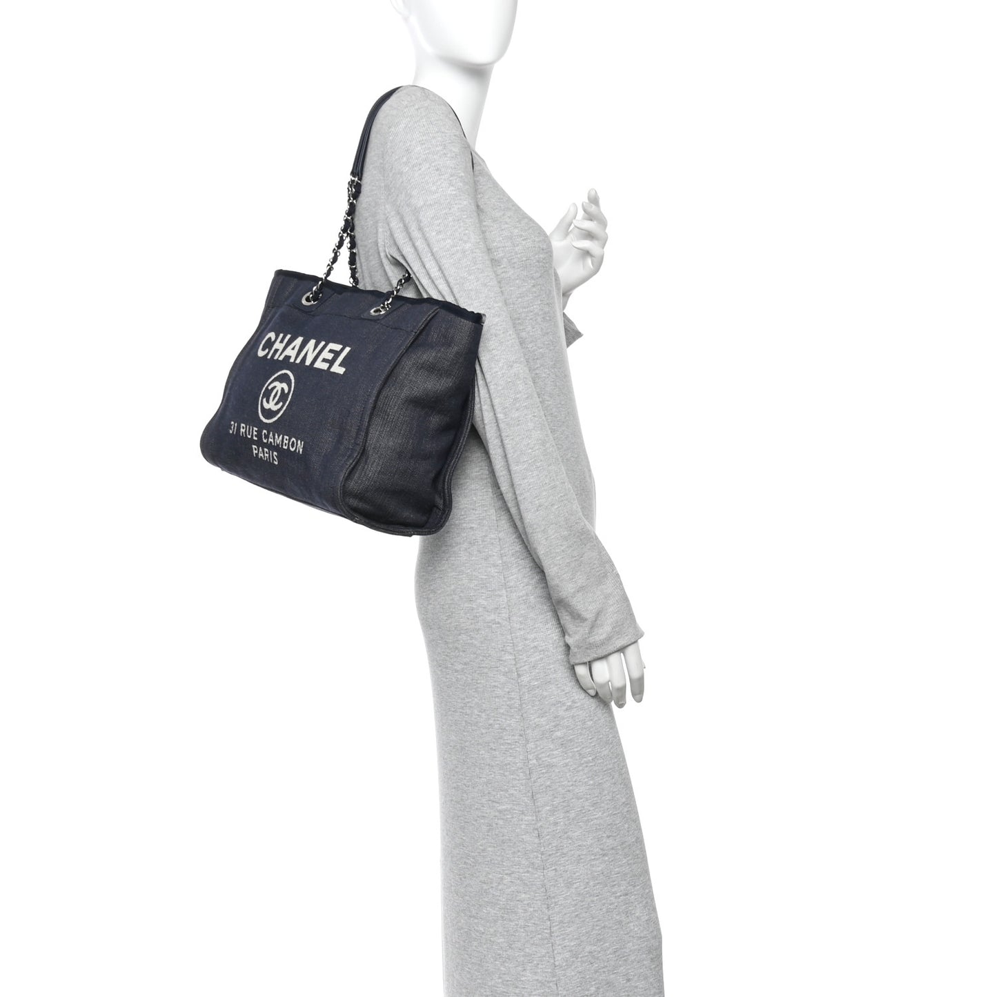 Denim Small Deauville Tote Dark Blue