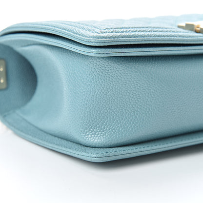 Chanel Caviar Quilted Medium Boy Flap Light Blue 9 of 11