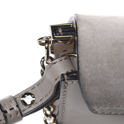 Chloe Suede Calfskin Mini Faye Shoulder Bag Motty Grey 11 of 11