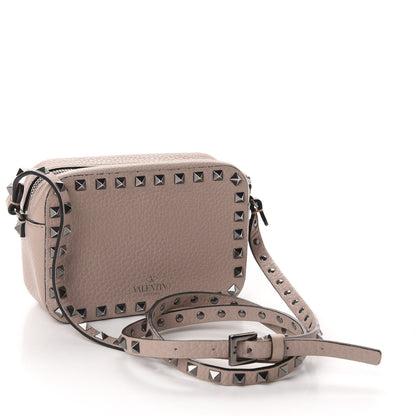 Valentino Garavani Grained Calfskin Small Rockstud Flap Pocket Camera Crossbody Bag Poudre 3 of 9