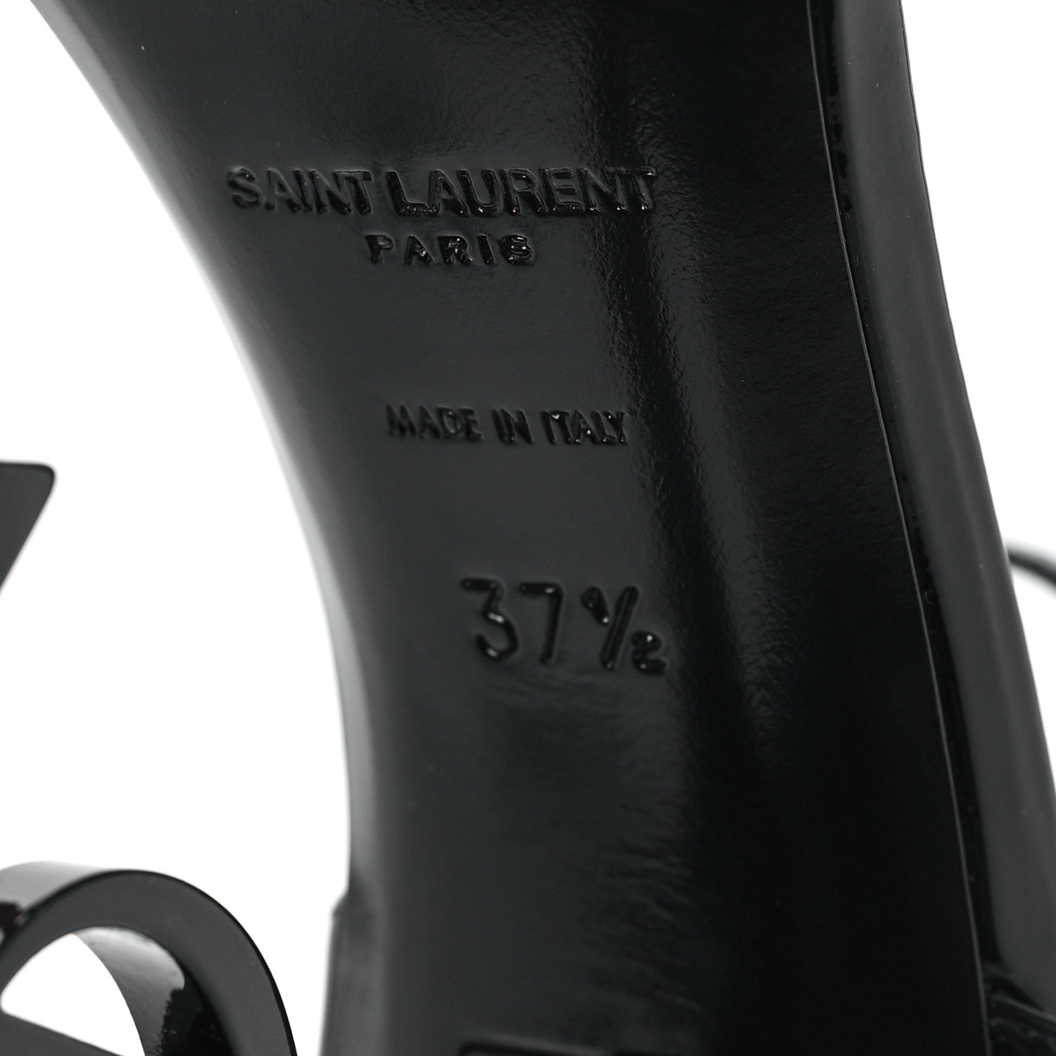 Saint Laurent Patent Calfskin Opyum 110 Sandals 37.5 Black 7 of 10