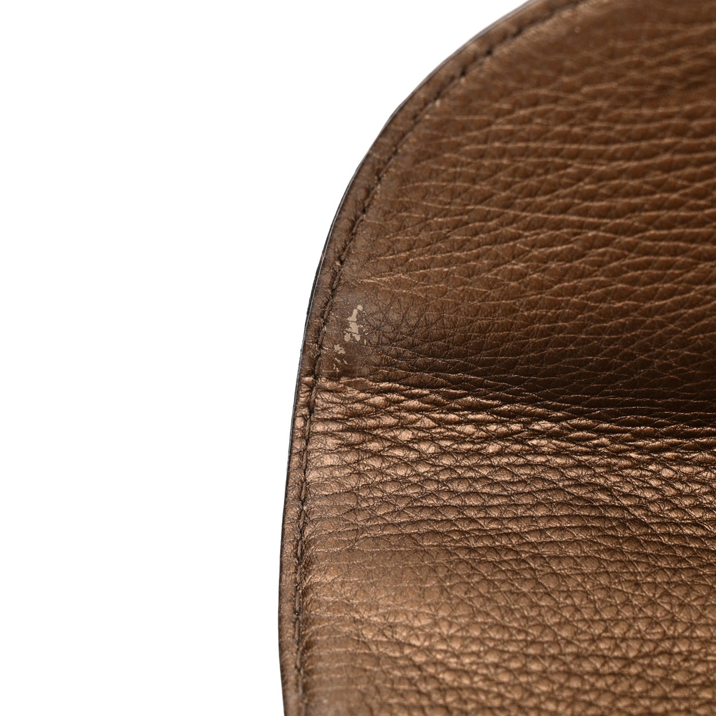 Metallic Calfskin Medium New Bamboo Top Handle Bag Bronze