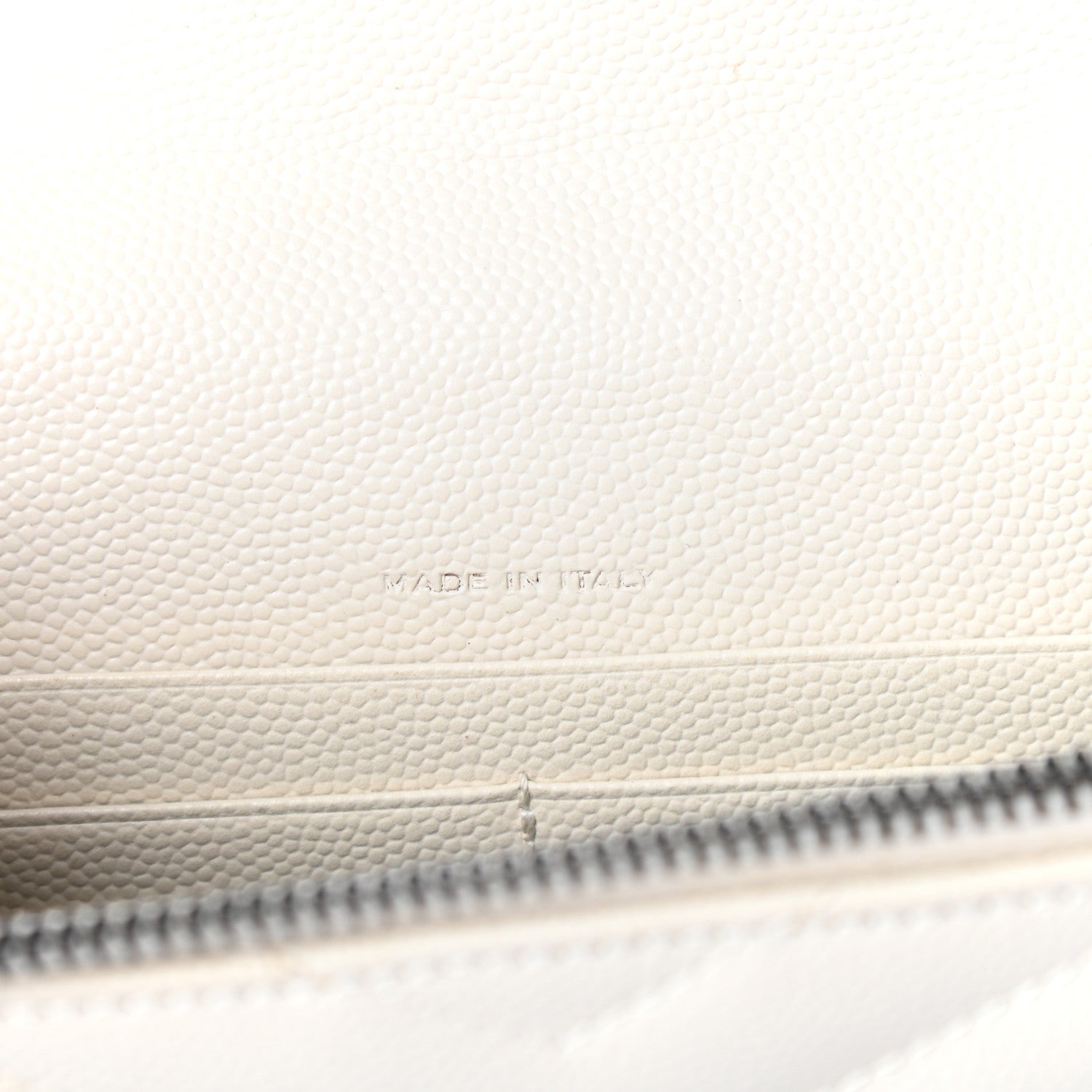 Saint Laurent Grain De Poudre Matelasse Chevron Monogram Envelope Chain Wallet Dove White 6 of 9