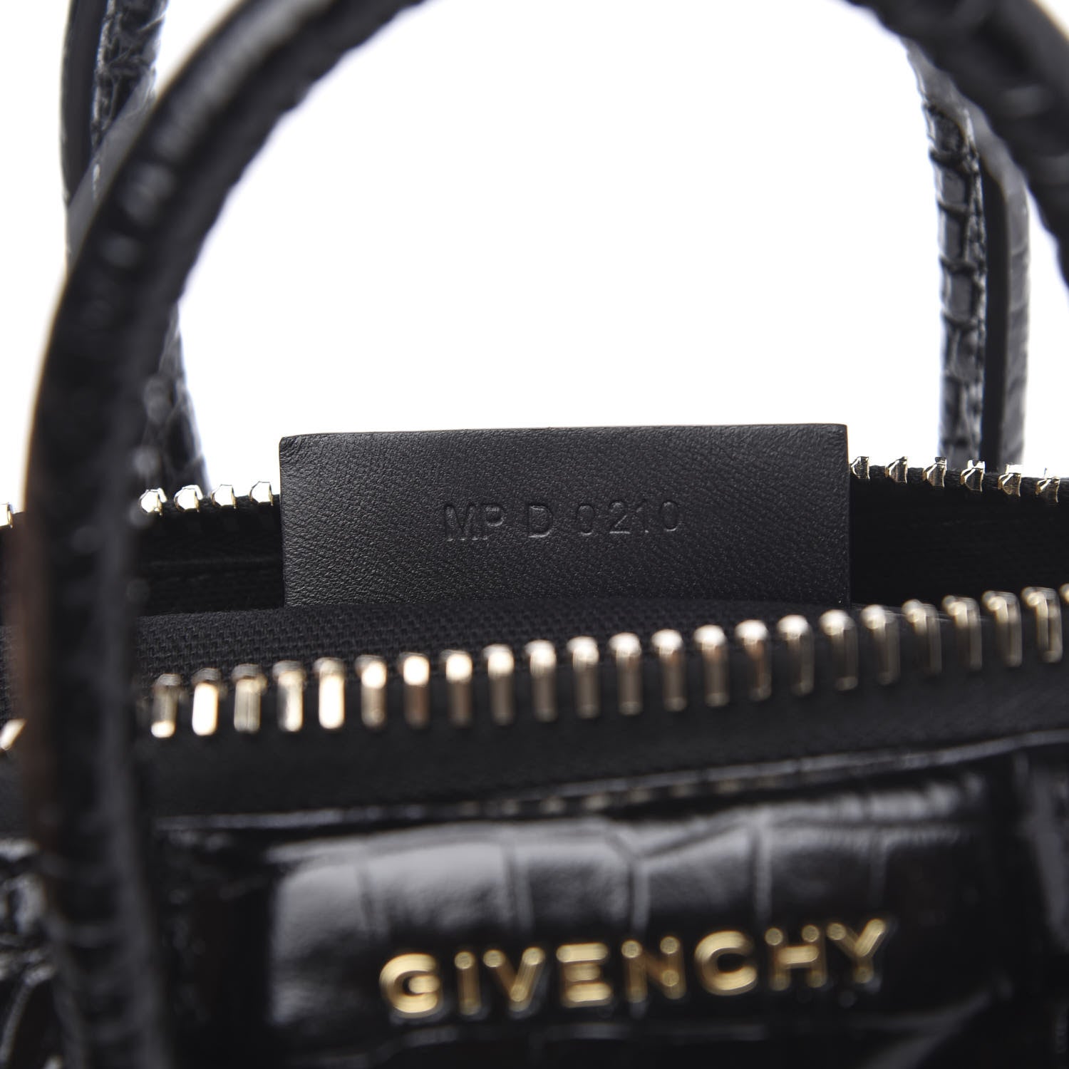 Givenchy Calfskin Crocodile Embossed Mini Antigona Black 7 of 9