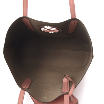 Fendi Vitello Vienna Enamel F is Fendi Shopping Tote Macaron Taupe 6 of 11