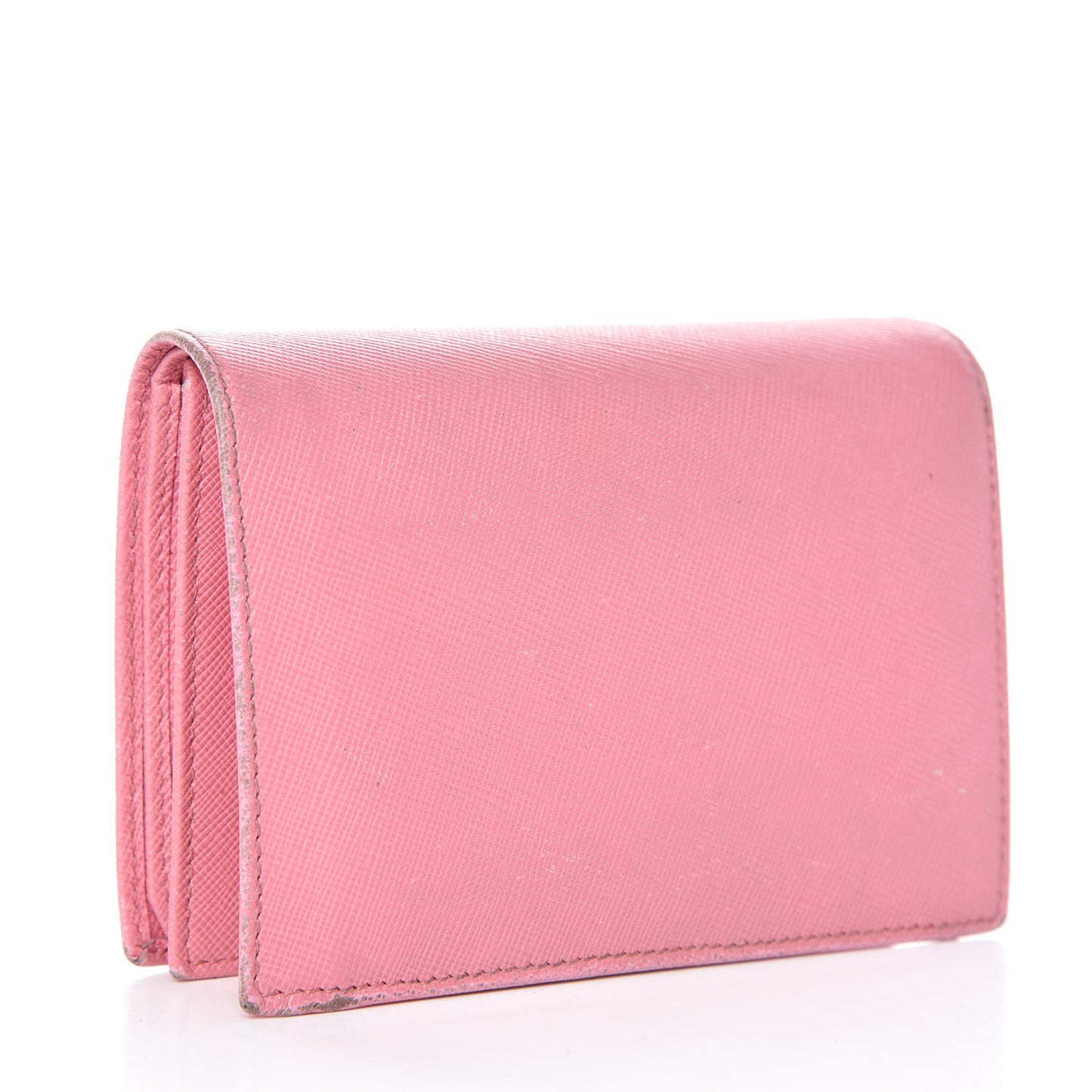 Saffiano Metal Compact Snap Bi-Fold Wallet Petalo