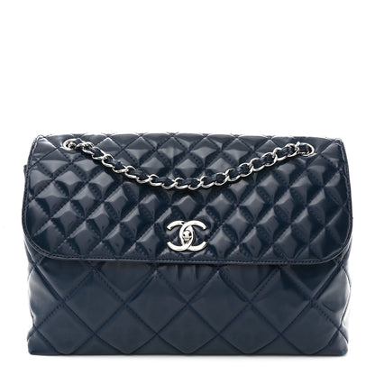Chanel Vinyl Quilted In the Business Flap Bag Navy Blue 1 of 16