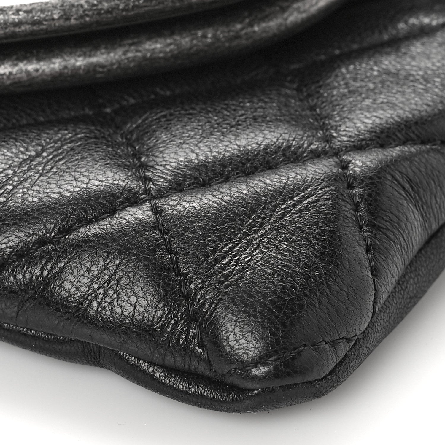 Chanel Lambskin Quilted Frame Clasp Flap Clutch Black 9 of 9