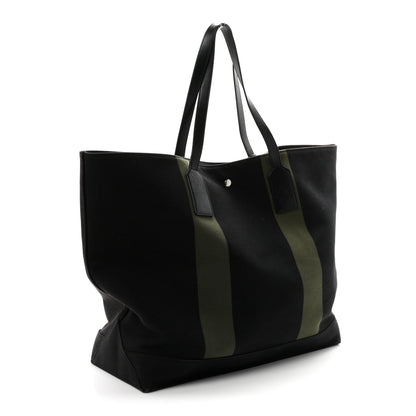 Saint Laurent Canvas Beach Shopping East West Tote Black 3 of 10