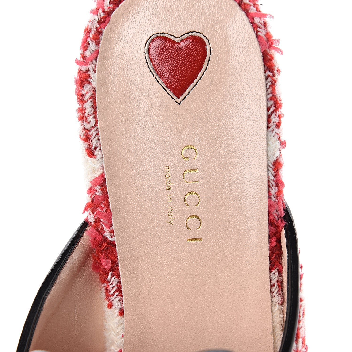 Gucci Tweed Check Womens Princetown Slippers 39 Red 7 of 7