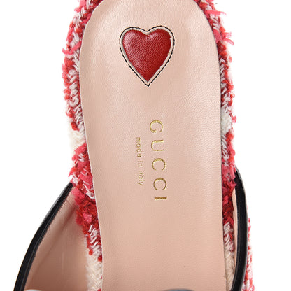 Gucci Tweed Check Womens Princetown Slippers 39 Red 7 of 7