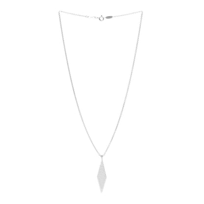 Tiffany Sterling Silver Diamond Mesh Pendant Necklace 3 of 7