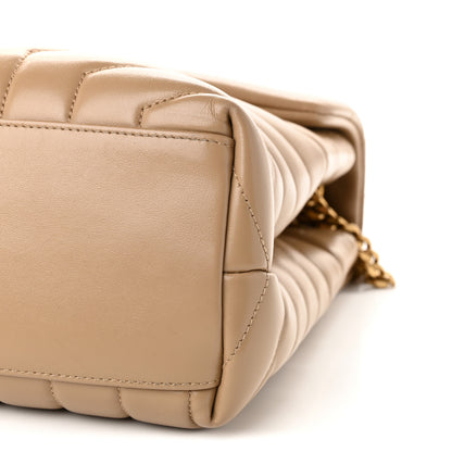 Saint Laurent Calfskin Y Quilted Monogram Medium Loulou Chain Satchel Dark Latte 10 of 10