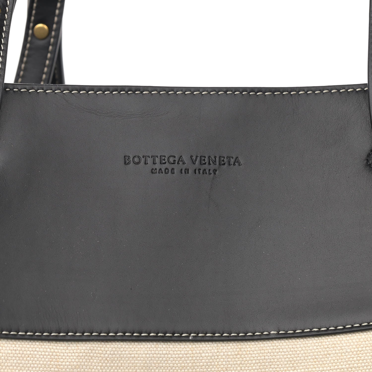 Bottega Veneta Natural Linen Matte Calfskin Quad Tote Black 8 of 10