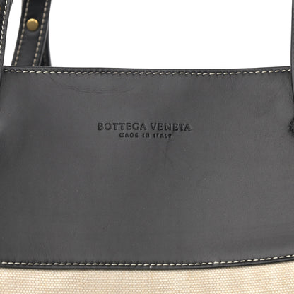 Bottega Veneta Natural Linen Matte Calfskin Quad Tote Black 8 of 10