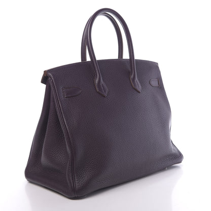 Hermes Taurillon Clemence Birkin 35 Raisin 3 of 11