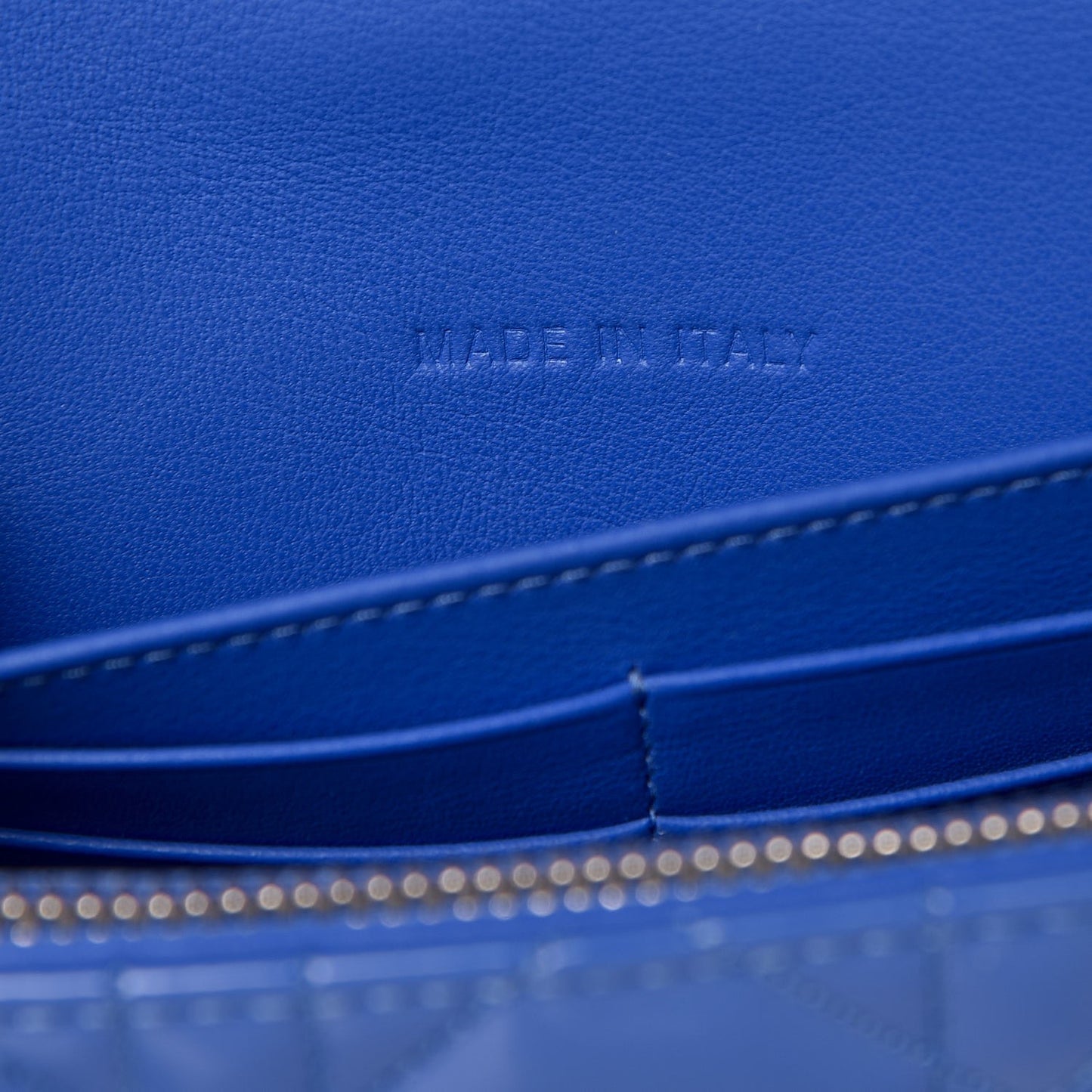 Patent Cannage Miss Dior Promenade Pouch Blue