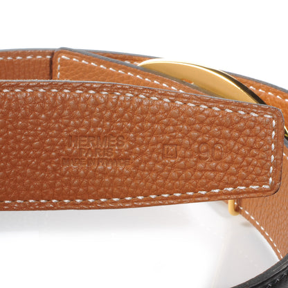 Hermes Box Togo Reversible Belt 90 Noir Gold 5 of 7