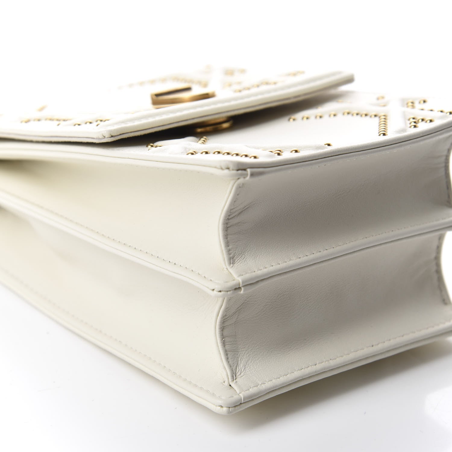 Christian Dior Lambskin Studded Vertical Diorama White 6 of 9