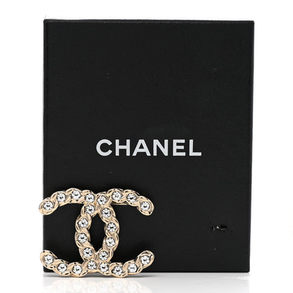 Chanel Crystal Pearls Coronation CC Brooch Gold 4 of 4