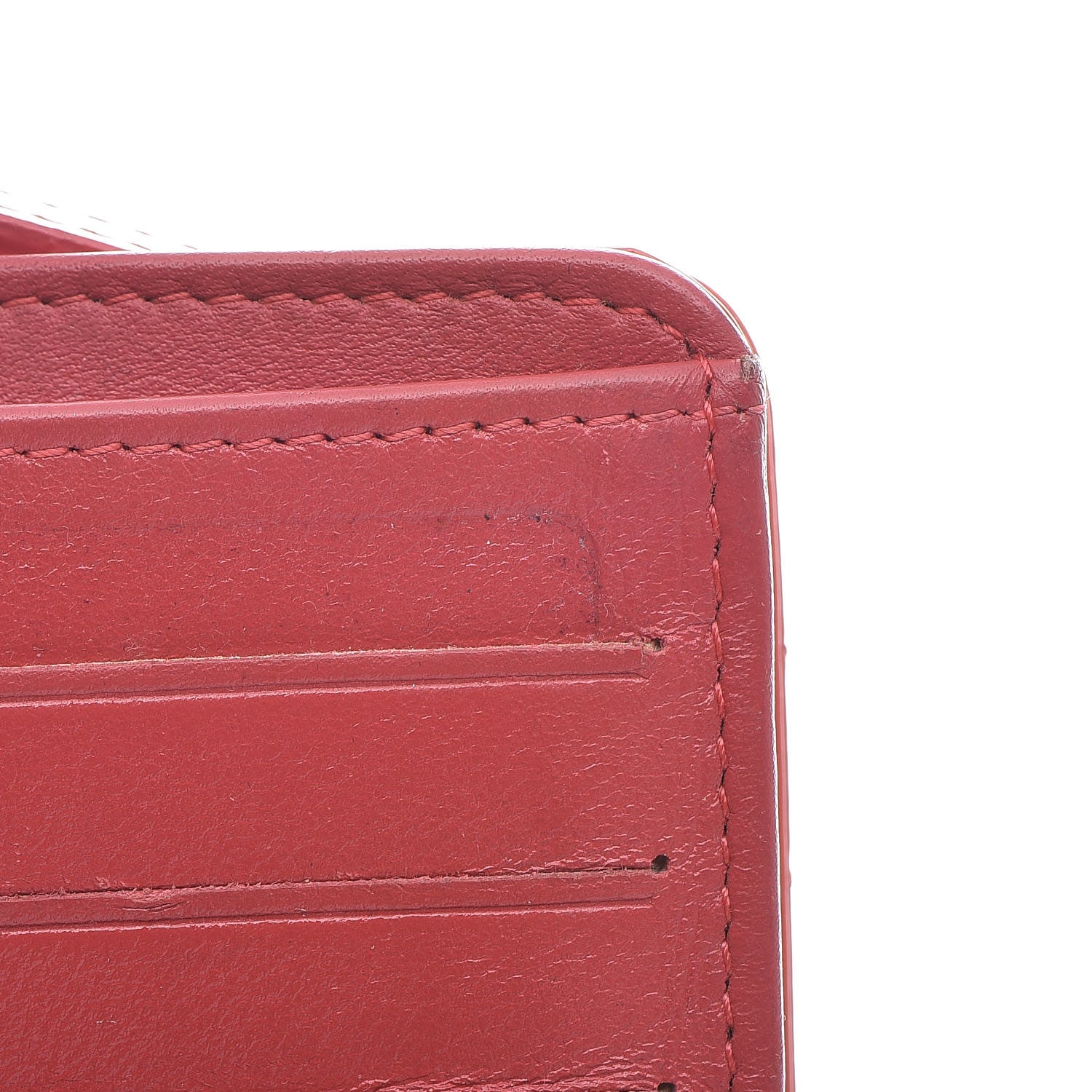 Chanel Patent Quilted Zip Pocket Wallet Coral 13 of 21