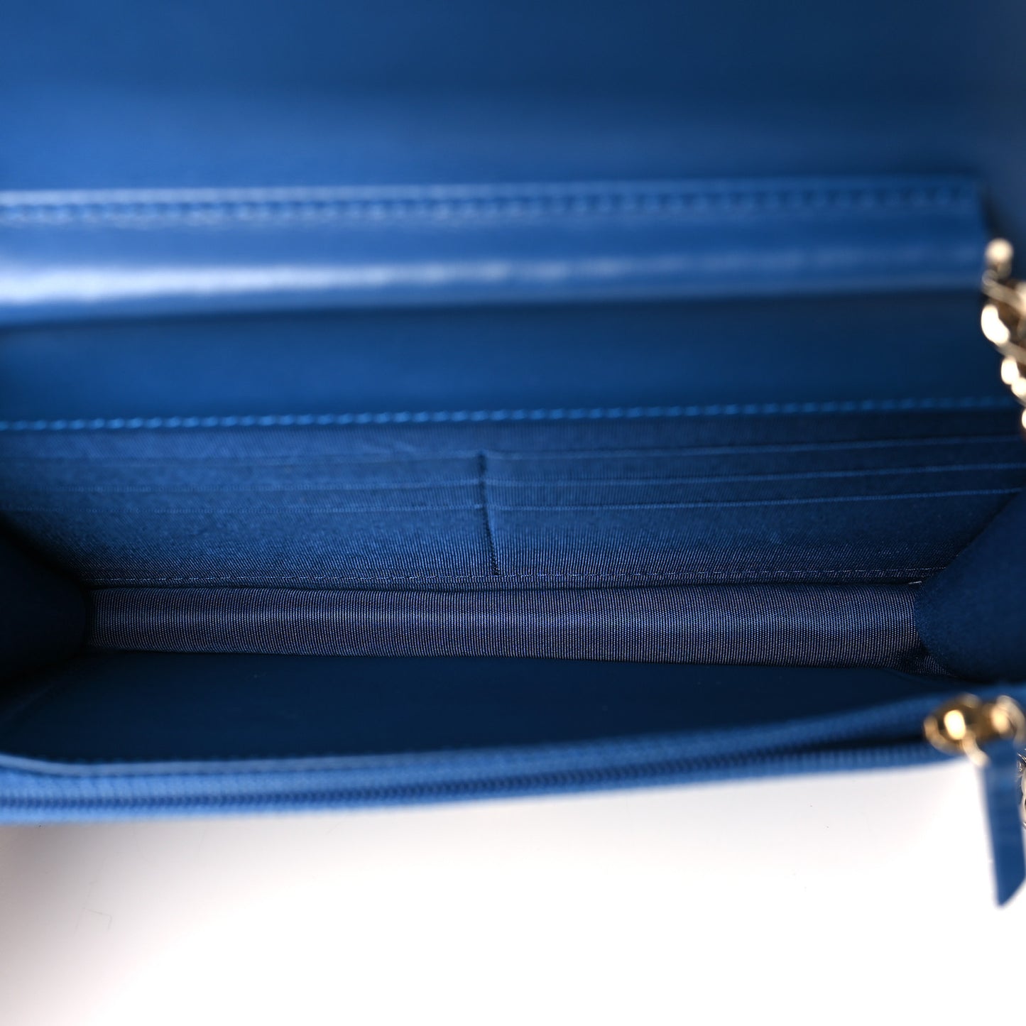 Caviar Quilted Boy Wallet On Chain WOC Blue