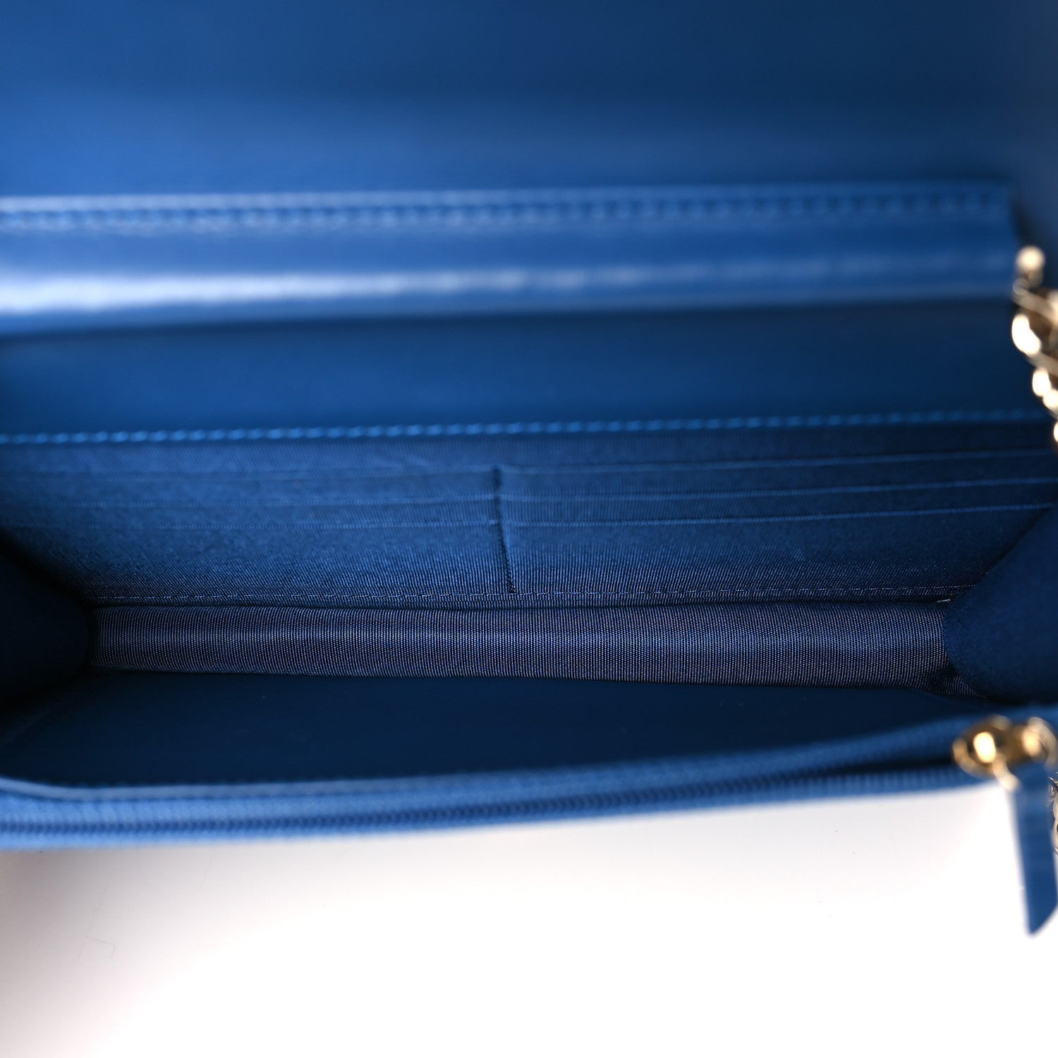 Chanel Caviar Quilted Boy Wallet On Chain WOC Blue 5 of 9