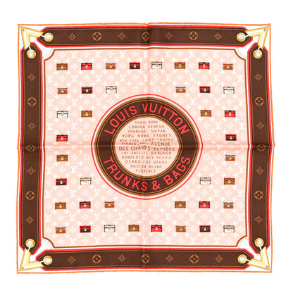 Louis Vuitton Silk Monogram Minimalle Square Scarf Marron 1 of 3