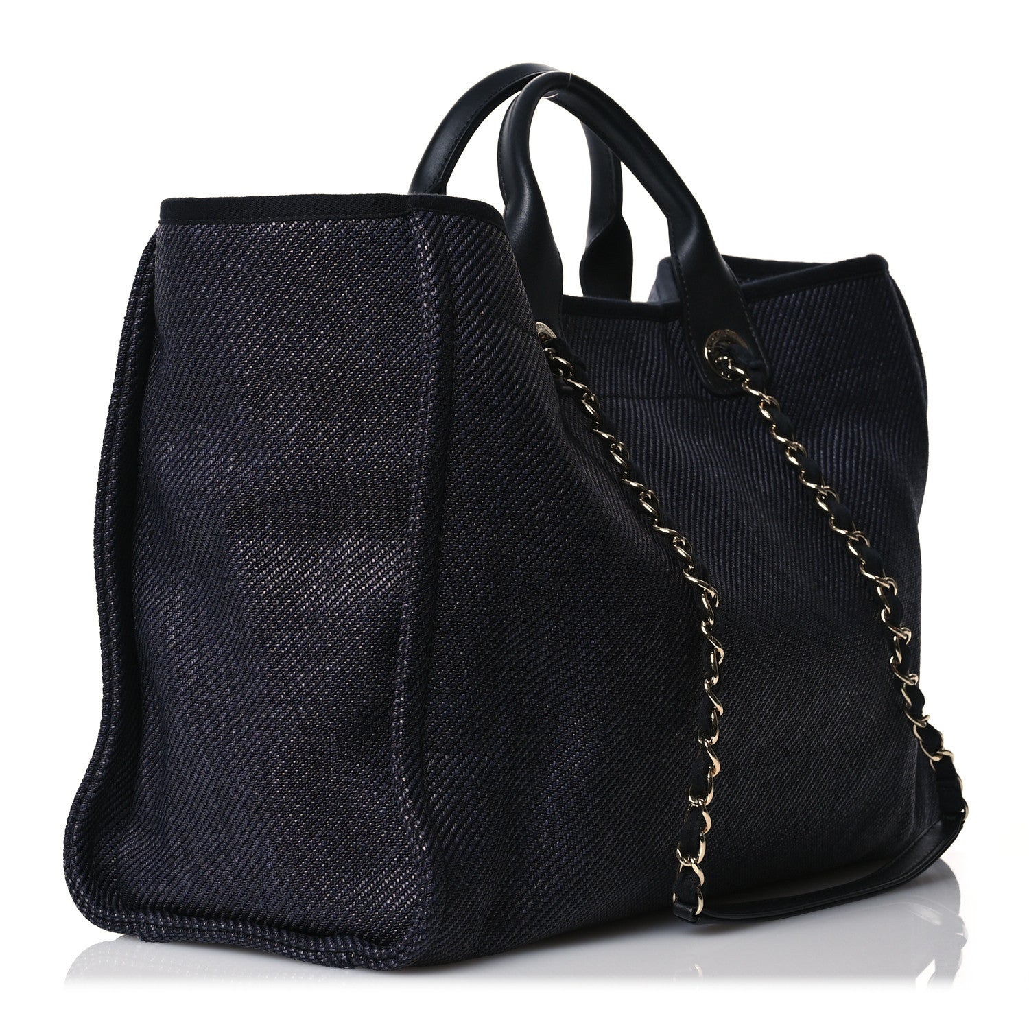 Chanel Woven Straw Raffia Large Deauville Tote  Black 3 of 18